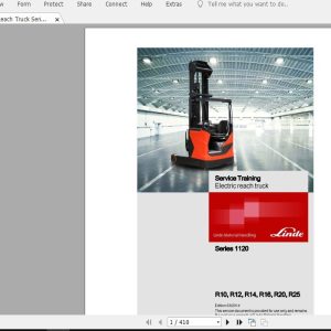 Linde Forklift Series 1120R10R12R14R16R20R25 EN1404 Service Manuals 1