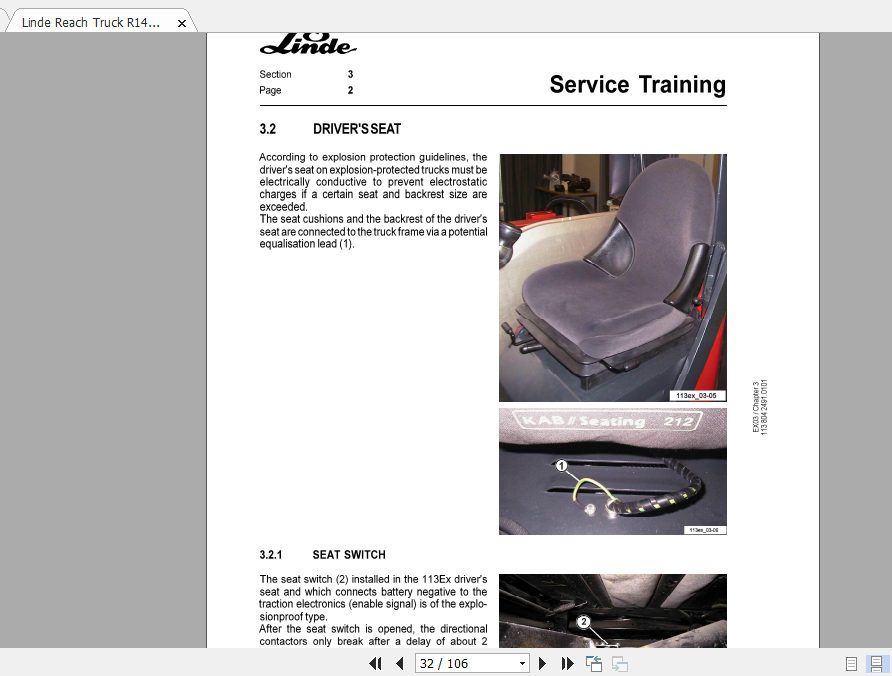 Linde Forklift Series 113R14R16R20 Service Manuals 3