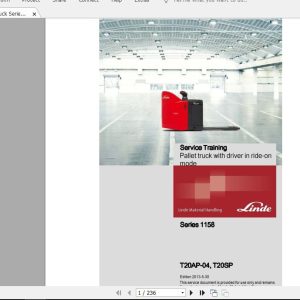 Linde Forklift Series 1158T20AP 04T20SPEN1305 Service Manuals 1