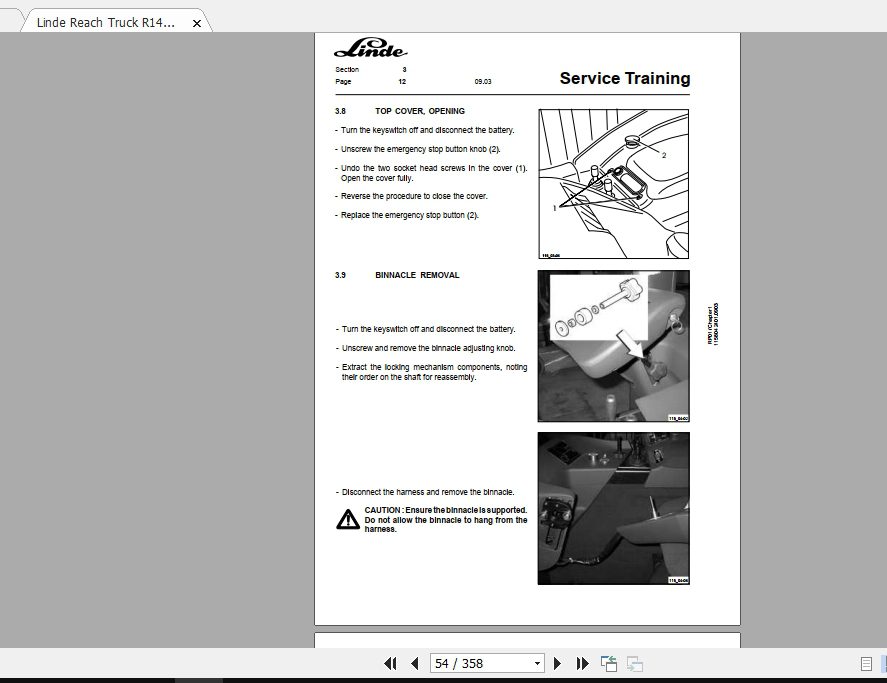 Linde Forklift Series 115R14R14HDR16R16HDR16NR20R20NST Service Manuals 2