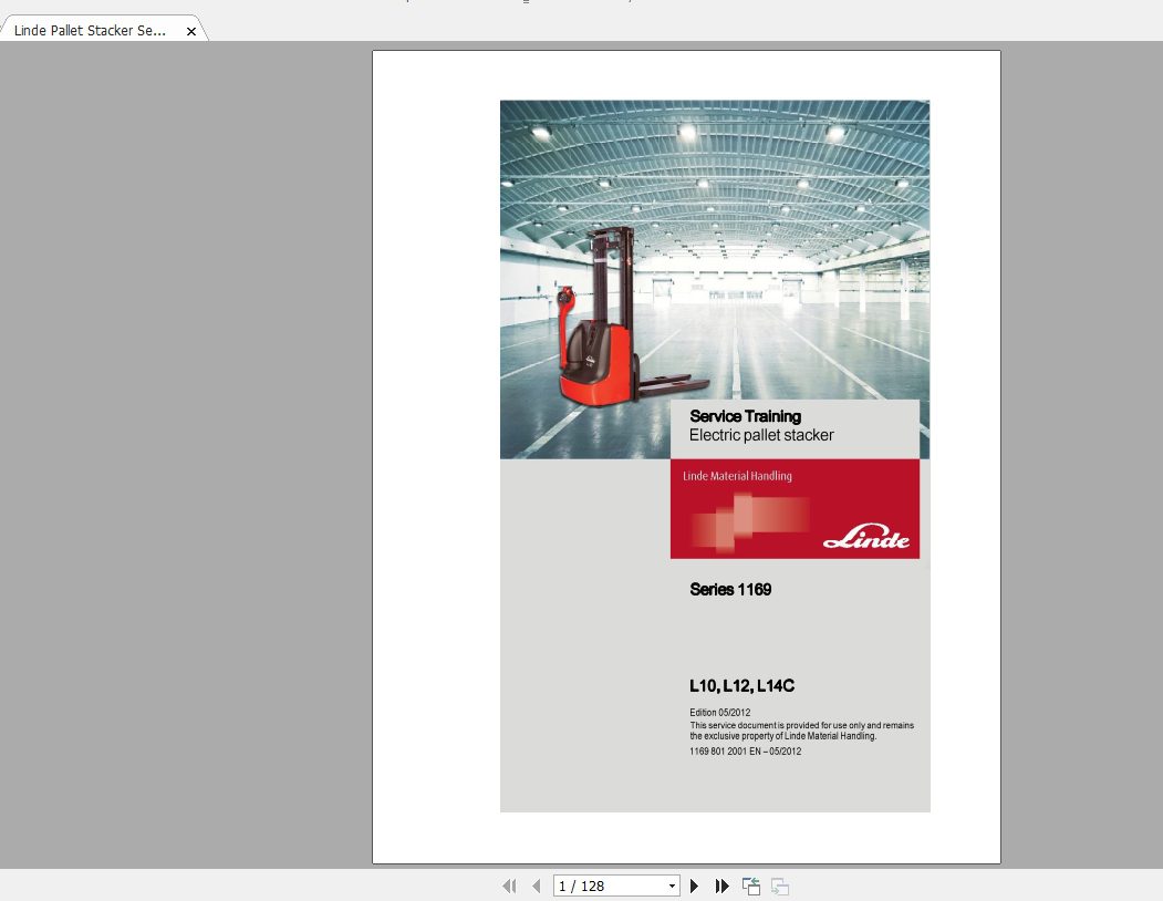 Linde Forklift Series 1169L10L12L14C EN1205 Service Manuals 1