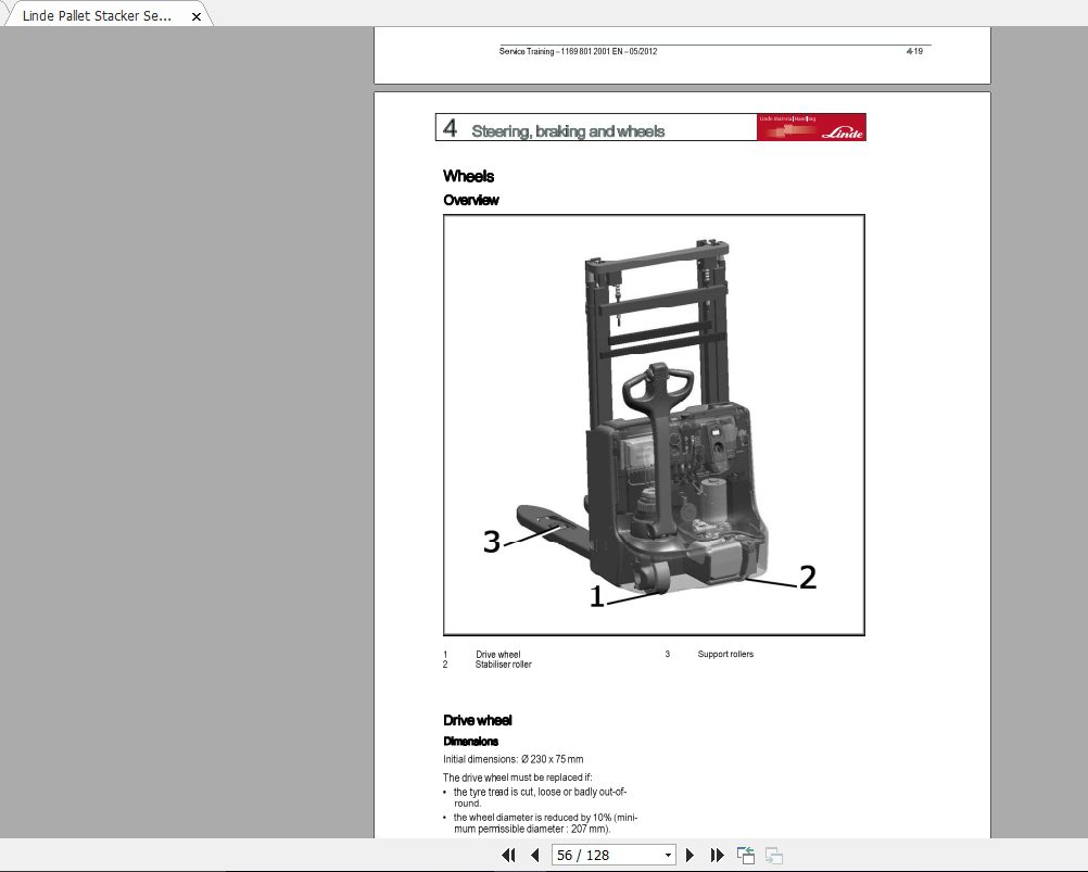 Linde Forklift Series 1169L10L12L14C EN1205 Service Manuals 3