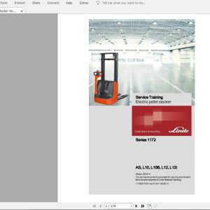 Linde Forklift Series 1172ASL10L10BL12L12i EN1406 Service Manuals 1