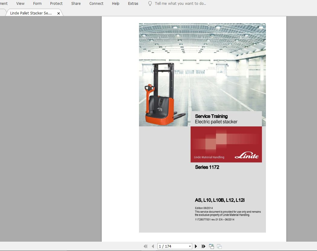 Linde Forklift Series 1172ASL10L10BL12L12i EN1406 Service Manuals 1