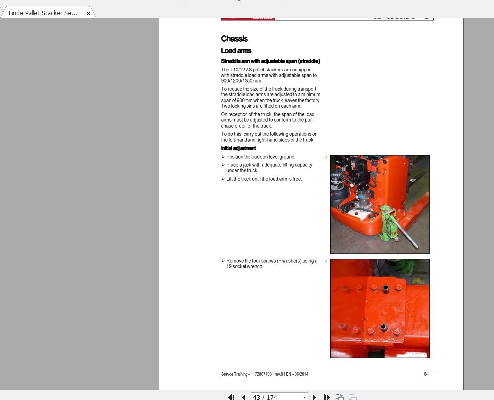 Linde Forklift Series 1172ASL10L10BL12L12i EN1406 Service Manuals 2