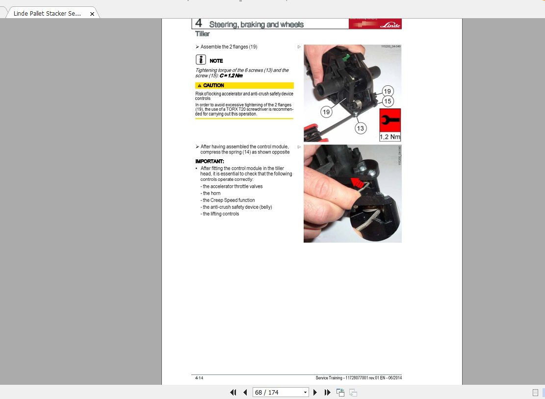 Linde Forklift Series 1172ASL10L10BL12L12i EN1406 Service Manuals 3