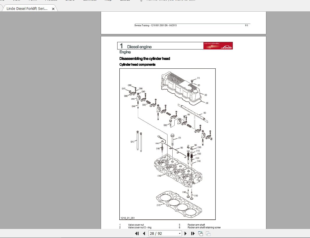 Linde Forklift Series 1218HT25DHT30D EN1304 Service Manuals 2
