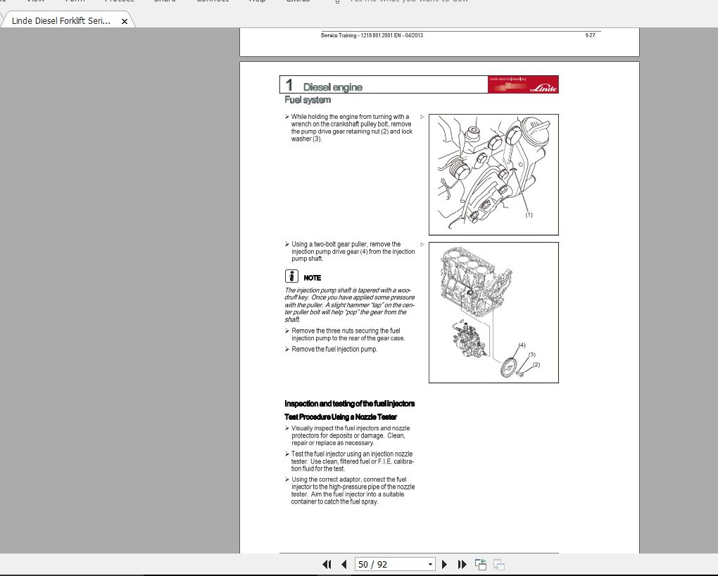 Linde Forklift Series 1218HT25DHT30D EN1304 Service Manuals 3