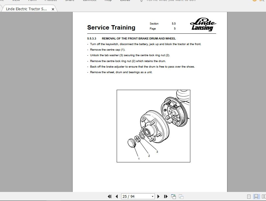Linde Forklift Series 126P 60 ZST Service Manuals 2