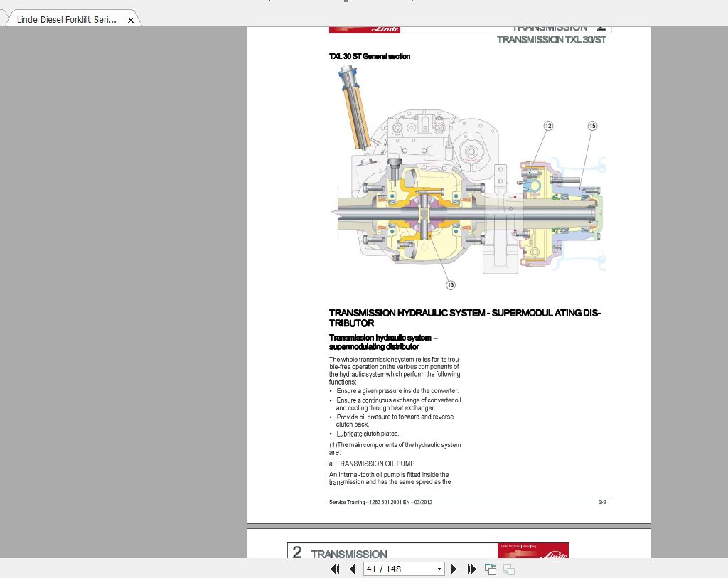 Linde Forklift Series 1283HT25DHT30DEN1203 Service Manuals 2