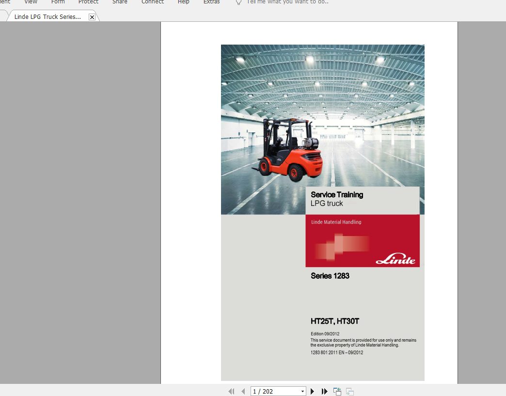 Linde Forklift Series 1283HT25THT30TEN1209 Service Manuals 1