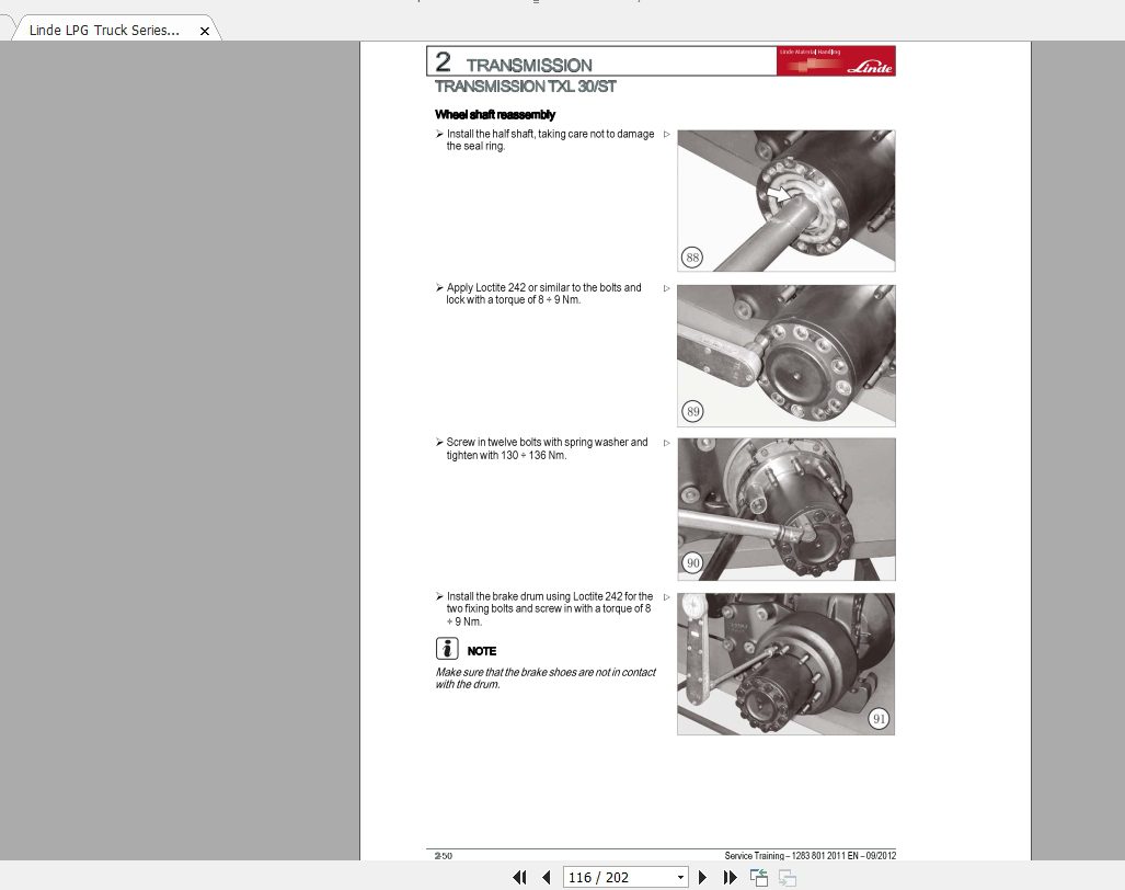 Linde Forklift Series 1283HT25THT30TEN1209 Service Manuals 4