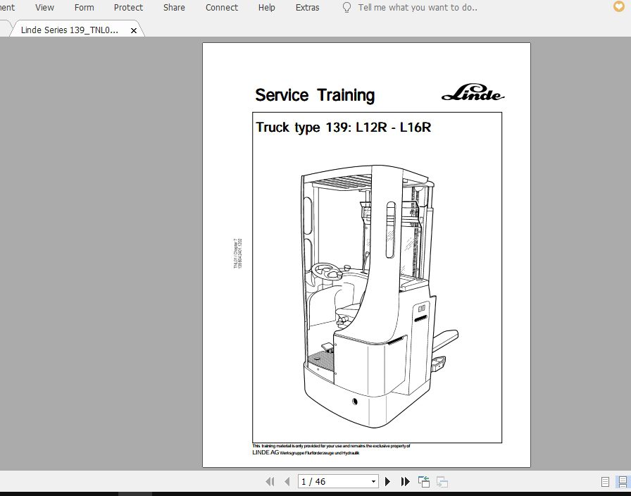 Linde Forklift Series 139L12R L16REN1202 Service Manuals 1