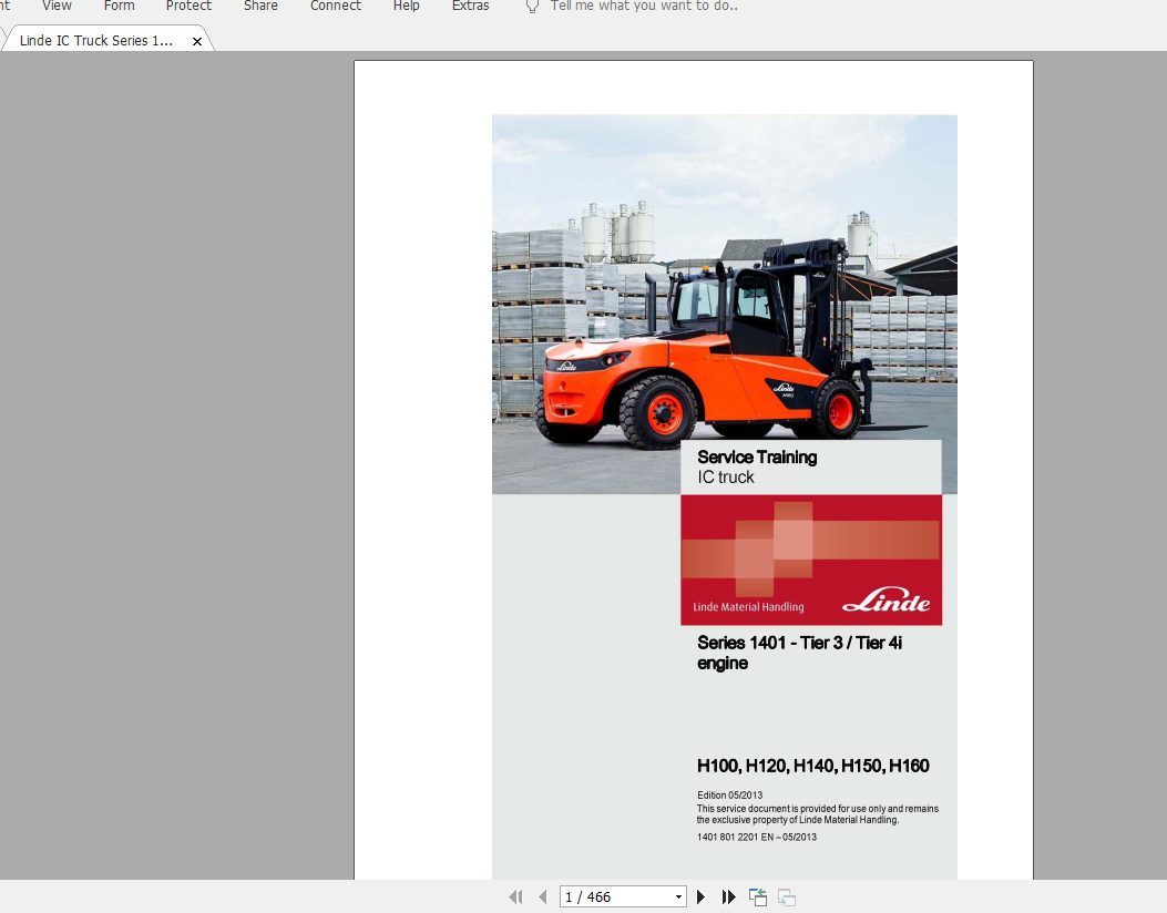 Linde Forklift Series 1401T3 T4iEN1305 Service Manuals 1
