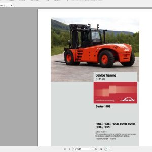 Linde Forklift Series 1402H180 H320 EN1305 Service Manuals 1