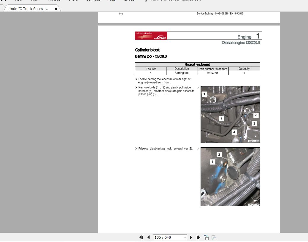 Linde Forklift Series 1402H180 H320 EN1305 Service Manuals 2