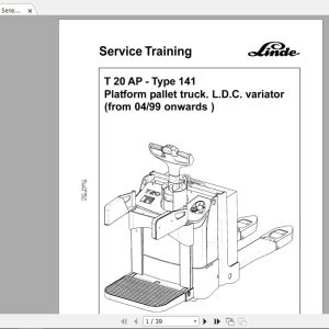 Linde Forklift Series 141T20APGB1199 Service Manuals 1