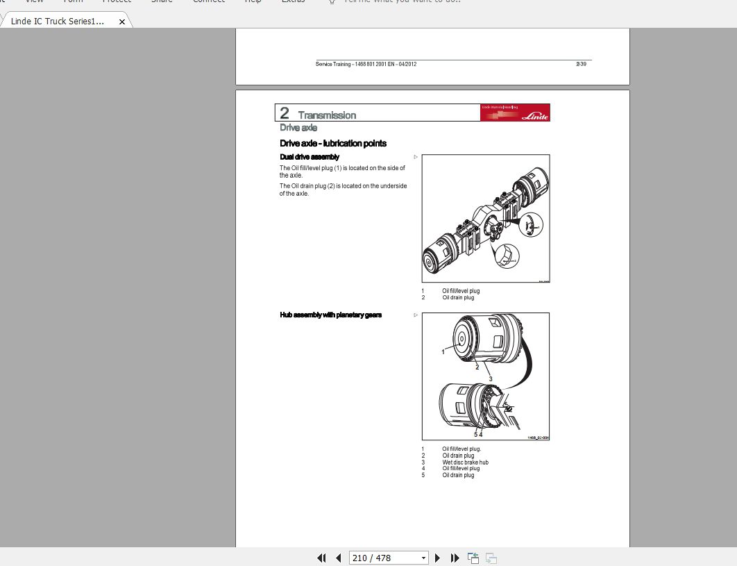 Linde Forklift Series 1468C4020CH C4540TL EN1204 Service Manuals 3