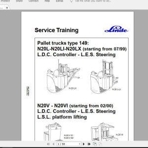 Linde Forklift Series 149N20L N20LI N20LX V VIST Service Manuals 1