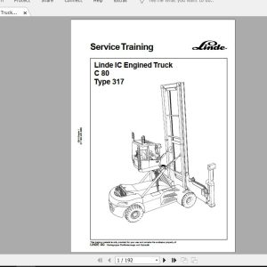 Linde Forklift Series 317C 80ST Service Manuals 1
