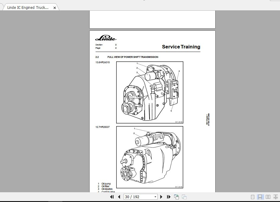 Linde Forklift Series 317C 80ST Service Manuals 2