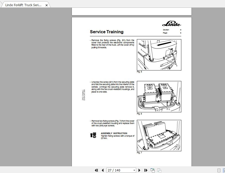 Linde Forklift Series 324E16 Service Manuals 2