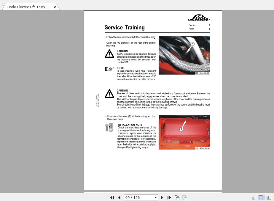 Linde Forklift Series 33502E14E20ExGB0305 Service Manuals 3