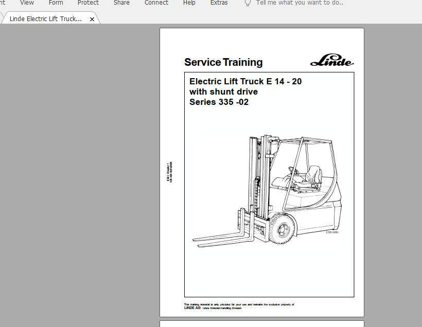 Linde Forklift Series 33502E 14 20ST Service Manuals 1