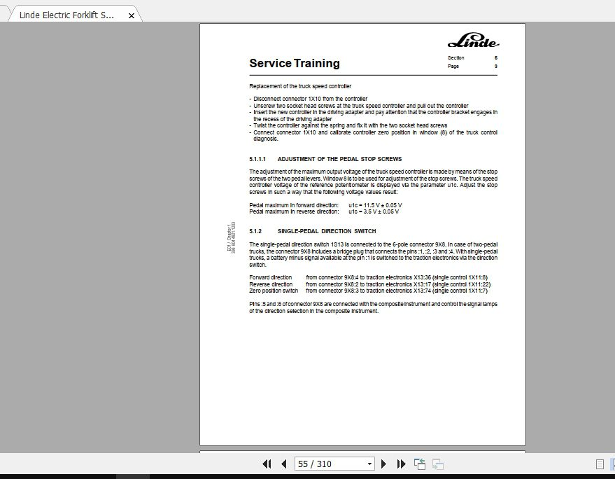 Linde Forklift Series 33602E202530 GB0611 Service Manuals 2
