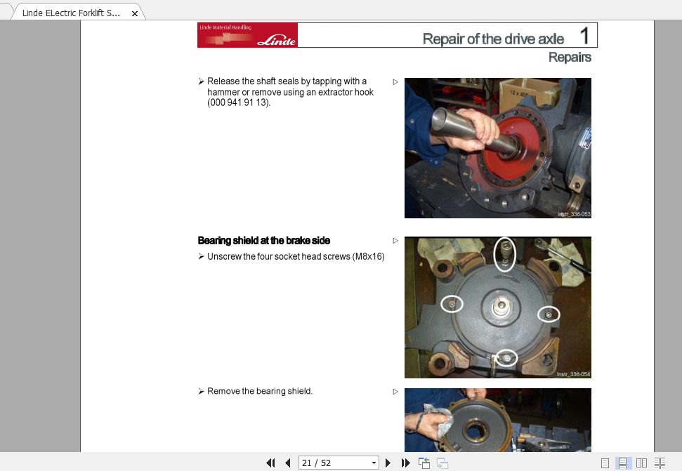 Linde Forklift Series 336E20 02E25 02E30 02E25 03E30 03 Service Manuals 3