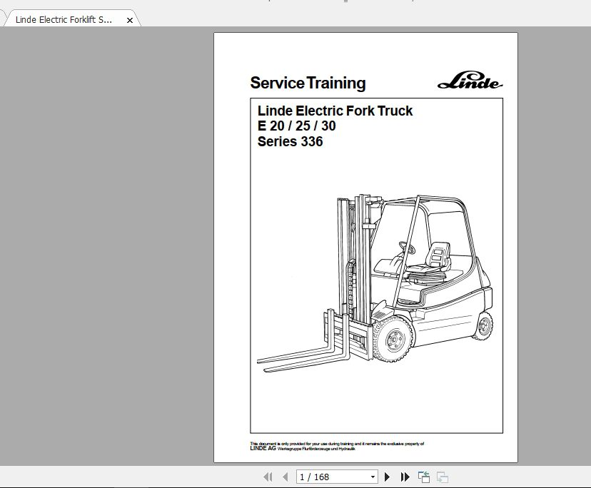 Linde Forklift Series 336E20E24E30ST Service Manuals 1