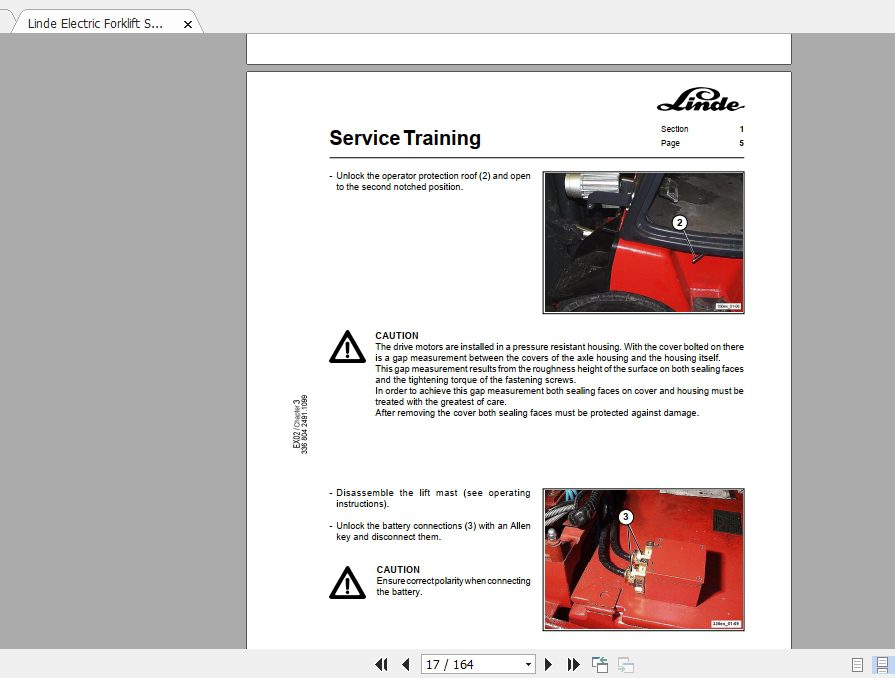 Linde Forklift Series 336E25E30 Service Manuals 2