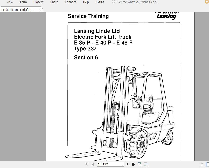 Linde Forklift Series 337E35PE40PE48P Service Manuals 1