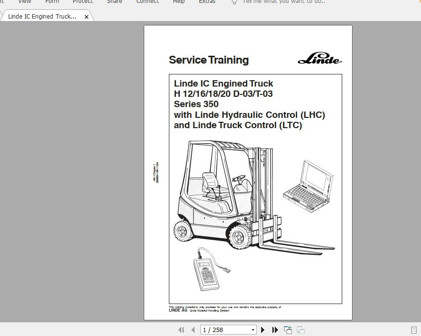 Linde Forklift Series 350H12H16H18H20 D 03T 03ST Service Manuals 1