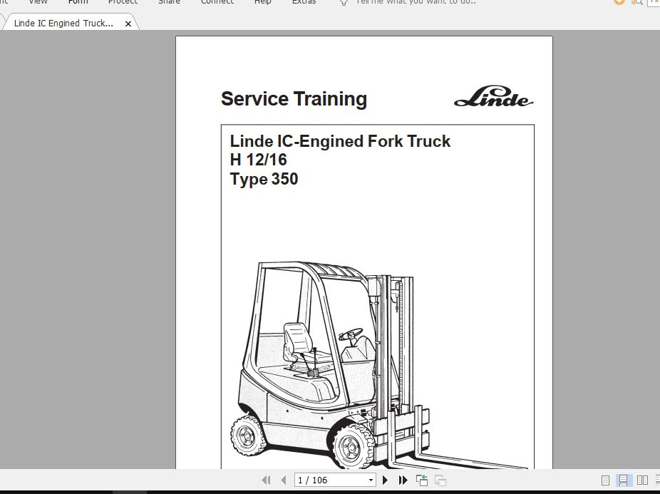 Linde Forklift Series 350H12H16ST Service Manuals 1 1