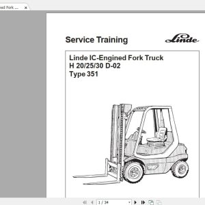 Linde Forklift Series 351H202530 D 02ST Service Manuals 1