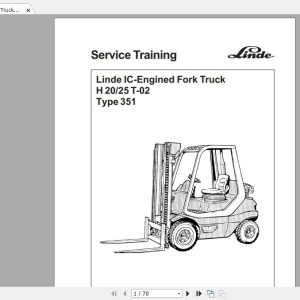 Linde Forklift Series 351H2025T 02 Service Manuals 1