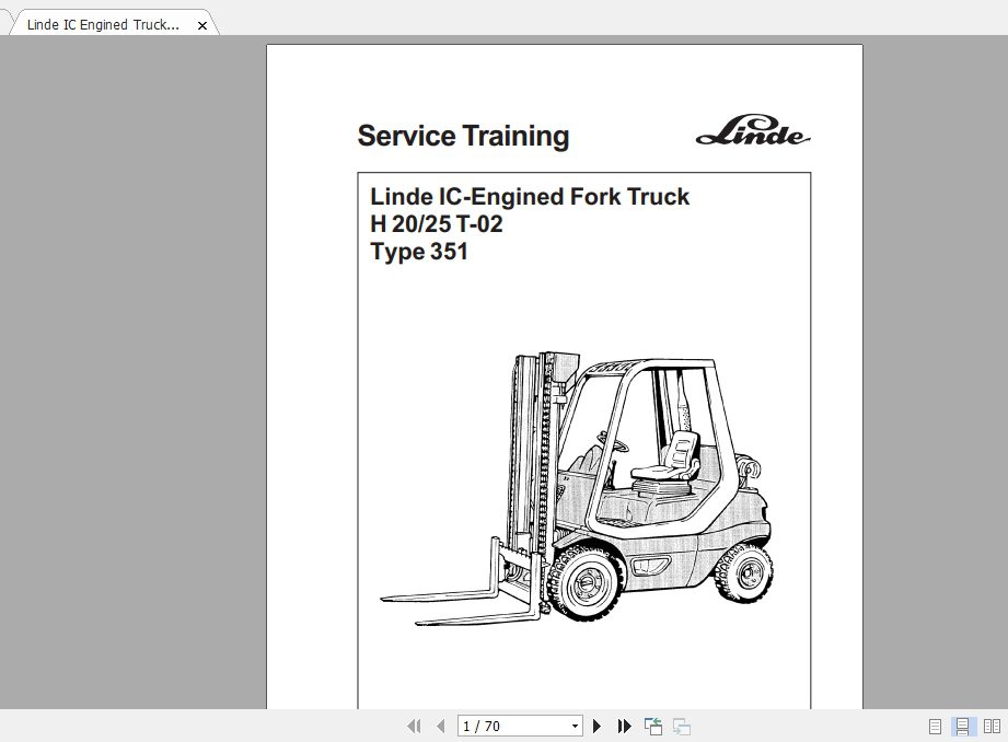 Linde Forklift Series 351H2025T 02 Service Manuals 1