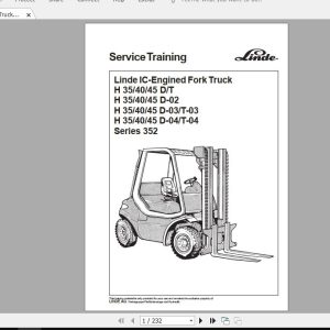 Linde Forklift Series 352H354045 DTD 02D 03T 03D 04T 04ST Service Manuals 1