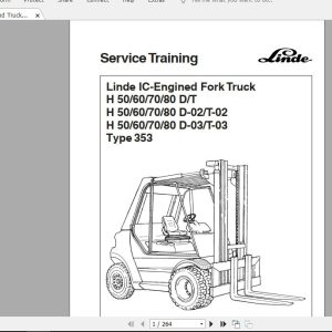 Linde Forklift Series 353H50H60H70H80 DTD 02T 02D 03T 03ST Service Manuals 1