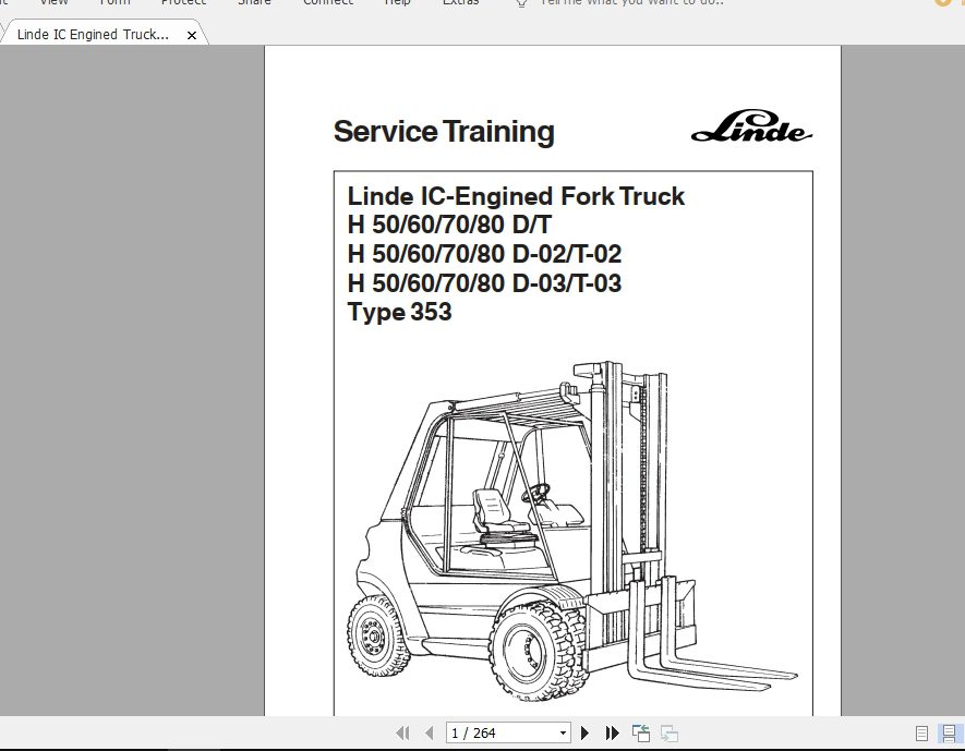 Linde Forklift Series 353H50H60H70H80 DTD 02T 02D 03T 03ST Service Manuals 1