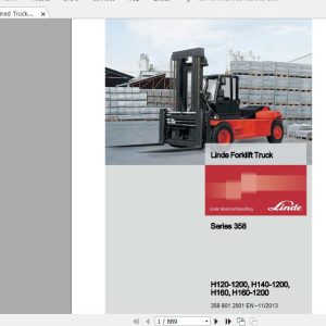 Linde Forklift Series 358H120 1200H140 1200H160 1200H160 EN1311 Service Manuals 1
