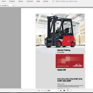 Linde Forklift Series 386E12E14E15E16E16PE18E18PE20E20P EN1210 Service Manuals 1