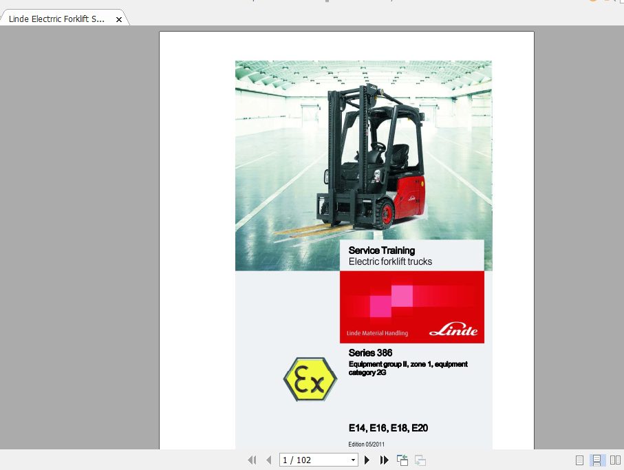 Linde Forklift Series 386E14E16E18E20ST Service Manuals 1