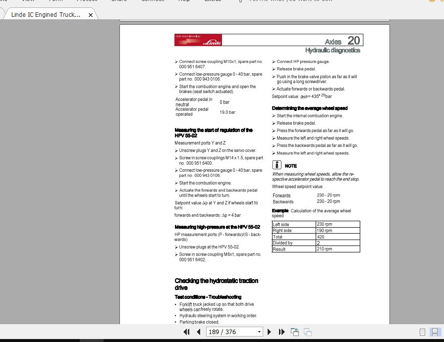Linde Forklift Series 391H14D H20TST Service Manuals 4