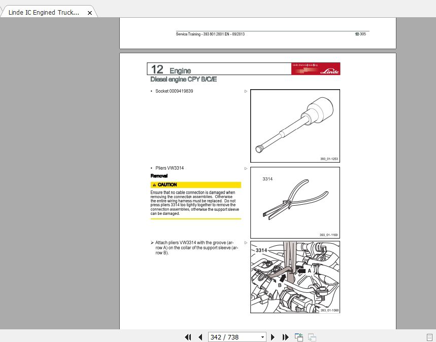 Linde Forklift Series 39302H25D 02 H35T 02 EN1309 Service Manuals 4