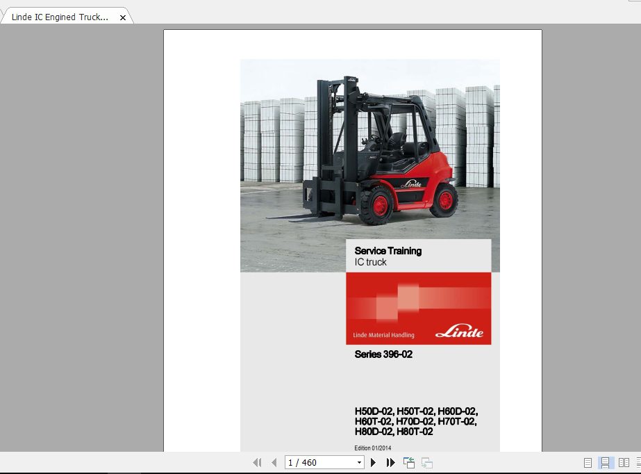 Linde Forklift Series 39602H50D 02 H80T 02 EN1401 Service Manuals 1