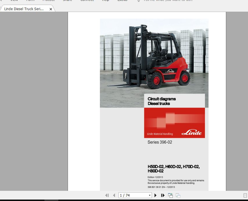 Linde Forklift Series 396H50D 02H60D 02H70D 02H80D 02 Service Manuals 1