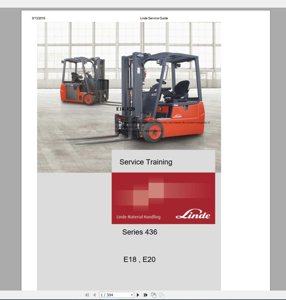 Linde Forklift Service Manual 2019 DVD5