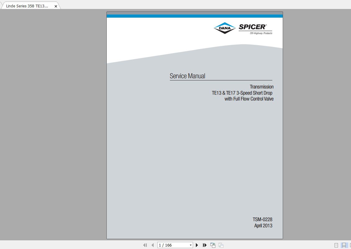 Linde Forklift Transmission TE13 TE17 3 Service Manuals 1